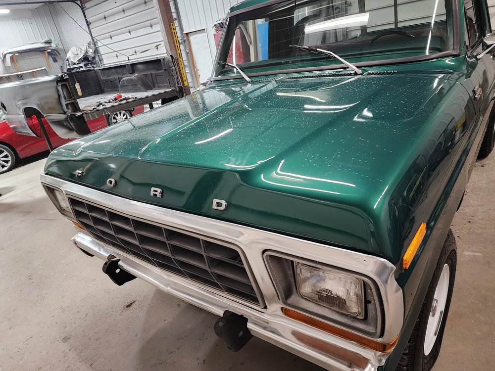 Dent removal and panel straightening at Gurden's Body Shop, Cadillac, MI