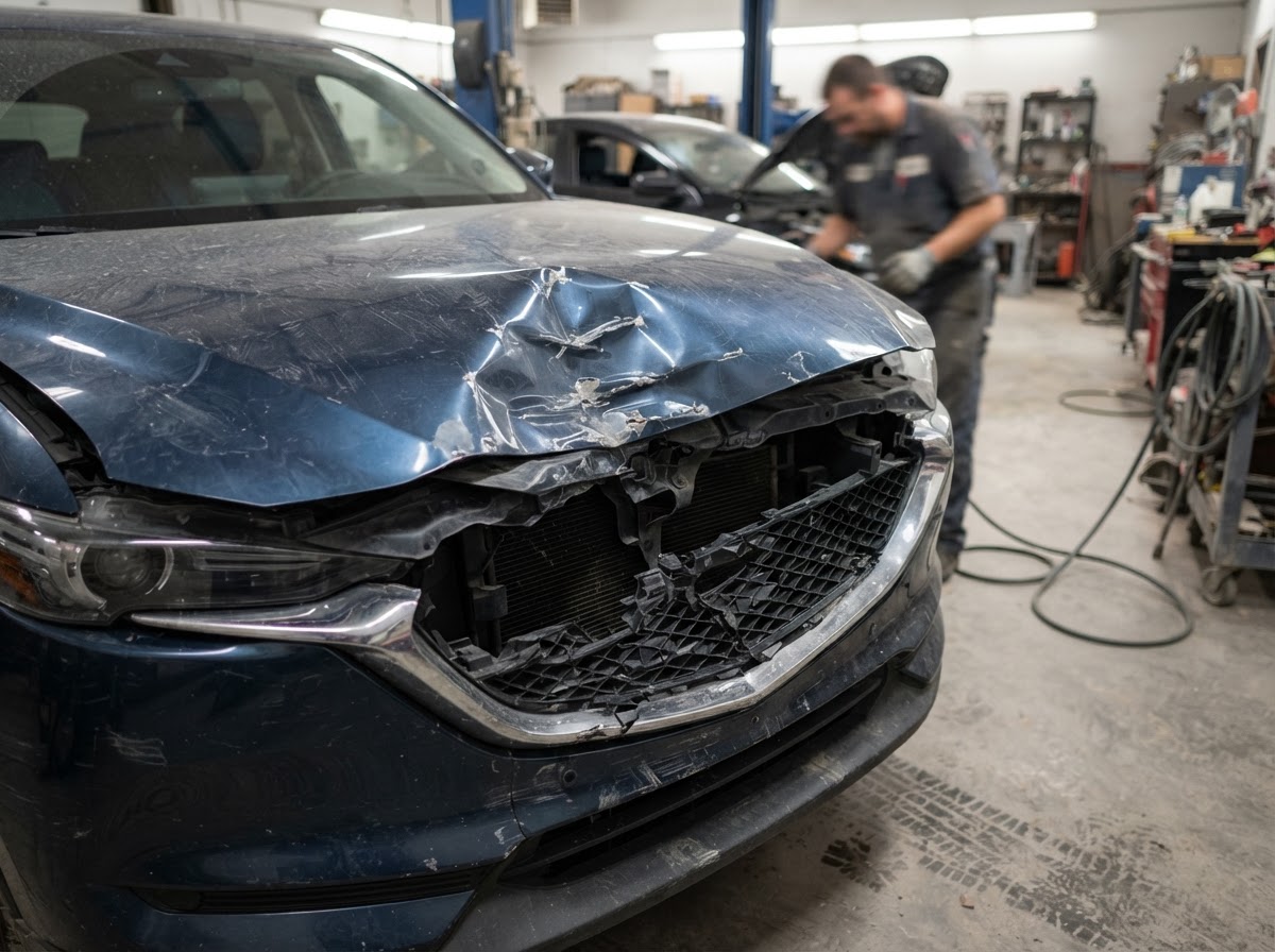 Deer Damage Repair at Gurden's Body Shop, Cadillac, MI
